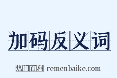 加码反义词是什么意思的图片